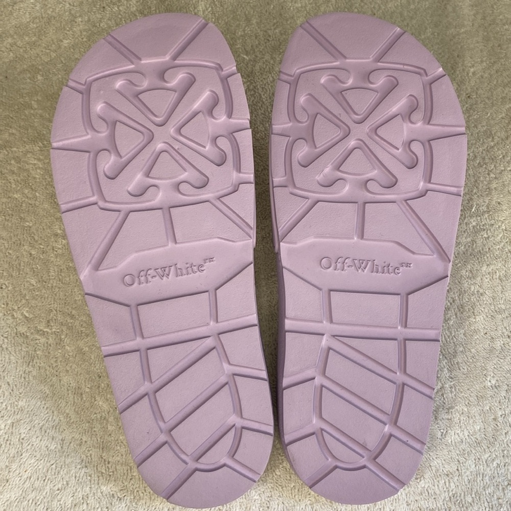 NEW & SOLD OUT OFF-WHITE Bookish Logo Slide Sandals in Lavender (EU 37 / US 7) - Picture 6 of 7